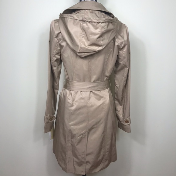 Michael Kors Classic Double-Breasted Hooded Coat W - Picture 4 of 6